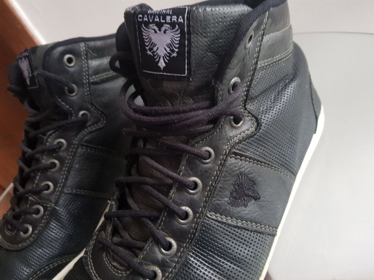 tenis cavalera cano alto masculino branco