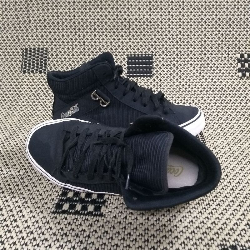 Feminino Preto Botinhas Da Coca Cola Feminina Tênis Cano Alto Coca