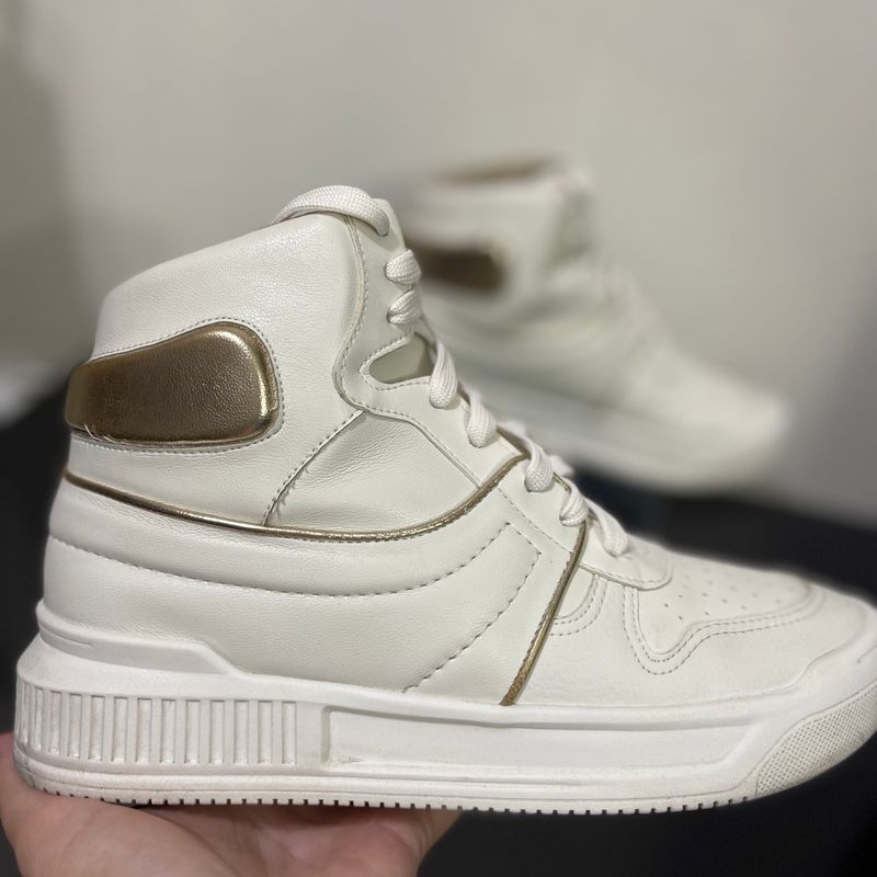 Arezzo Tenis Cano Alto Dourado Masculino Tênis Cano Alto Zz Mov