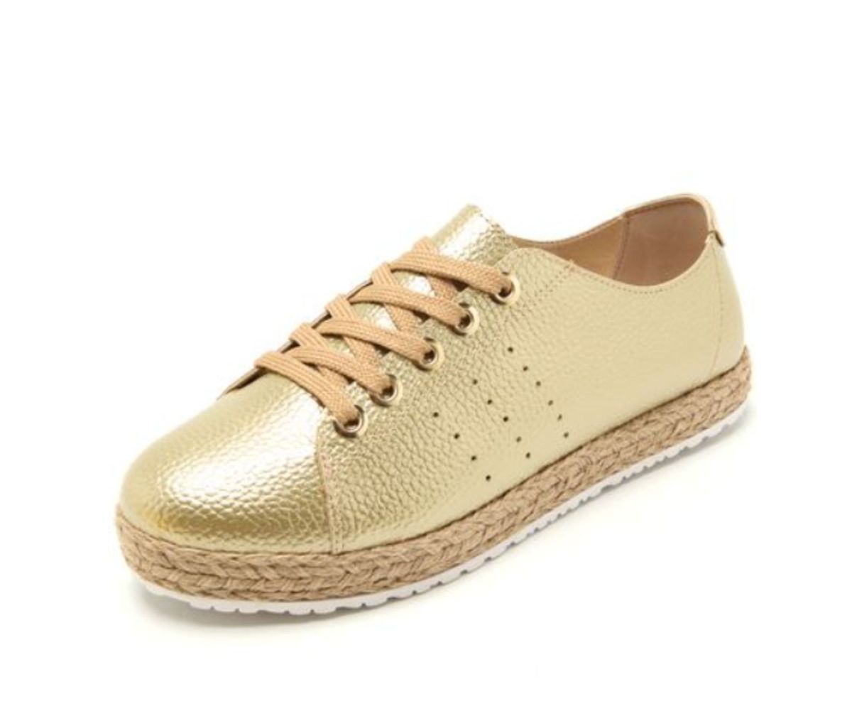 tenis dourado moleca