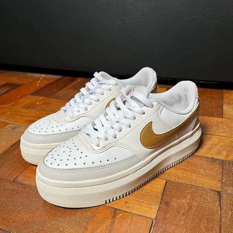 Nike Court Vision Tenis Nike Com Dourado Tênis Casual Flatform