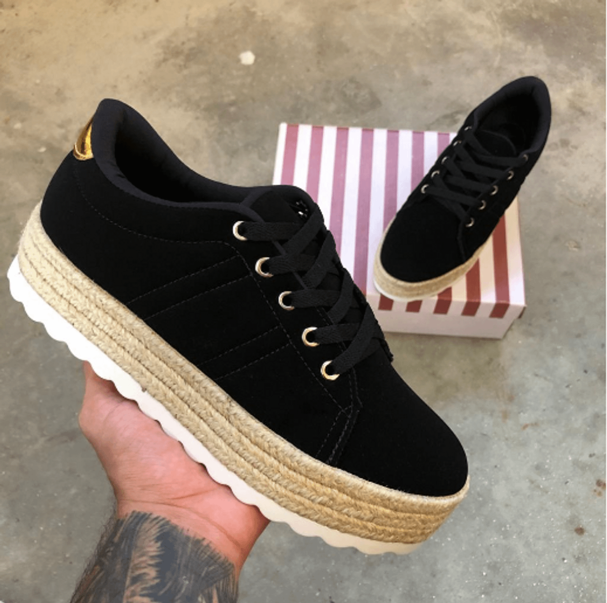 tênis feminino casual flatform listras moleca