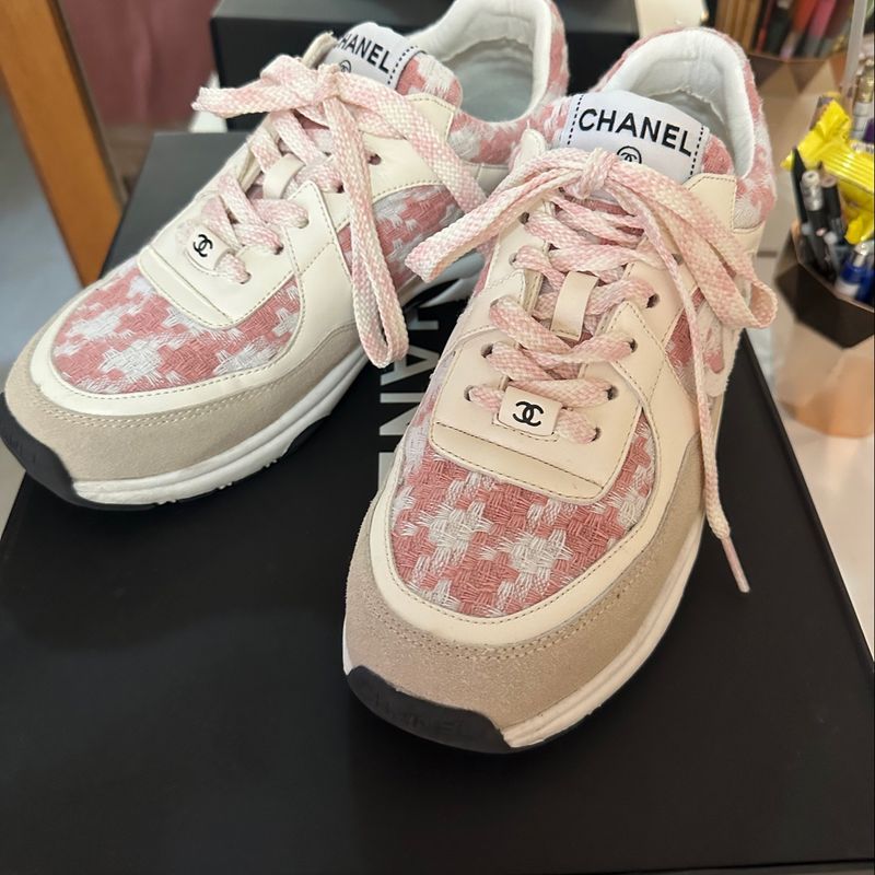 Tenis chanel feminino sales rosa