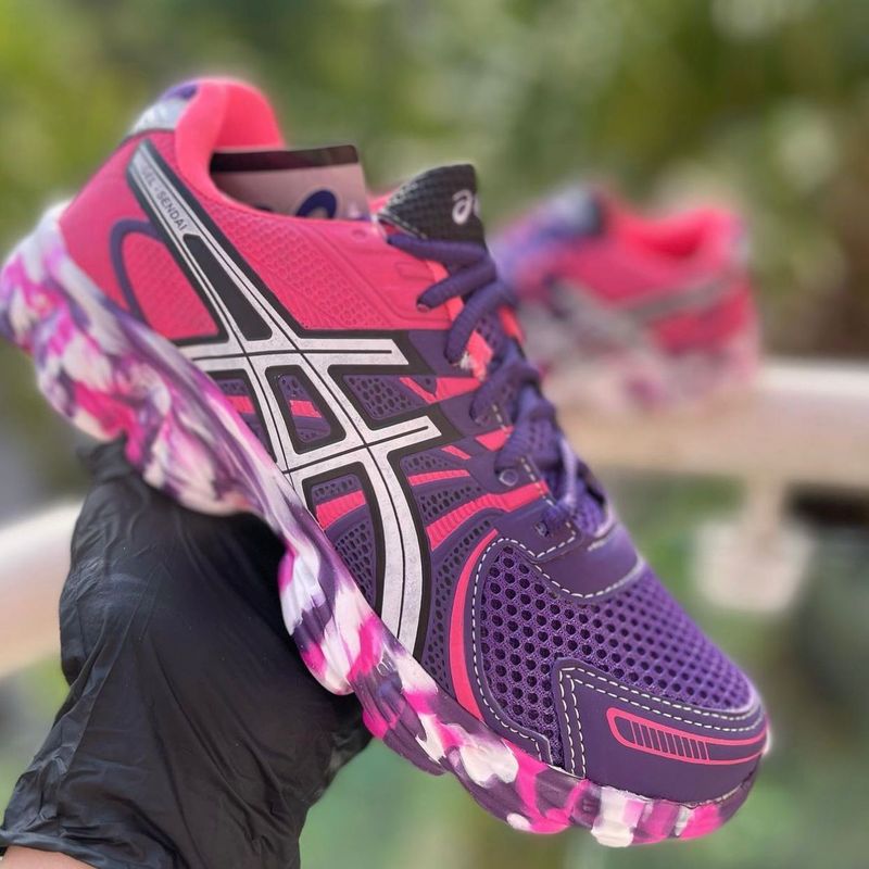 Tenis asics feminino store colorido mercado livre