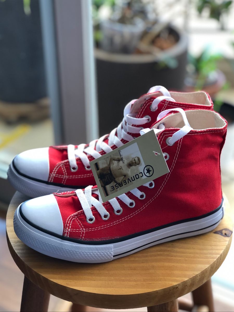 tenis all star feminino cano alto vermelho