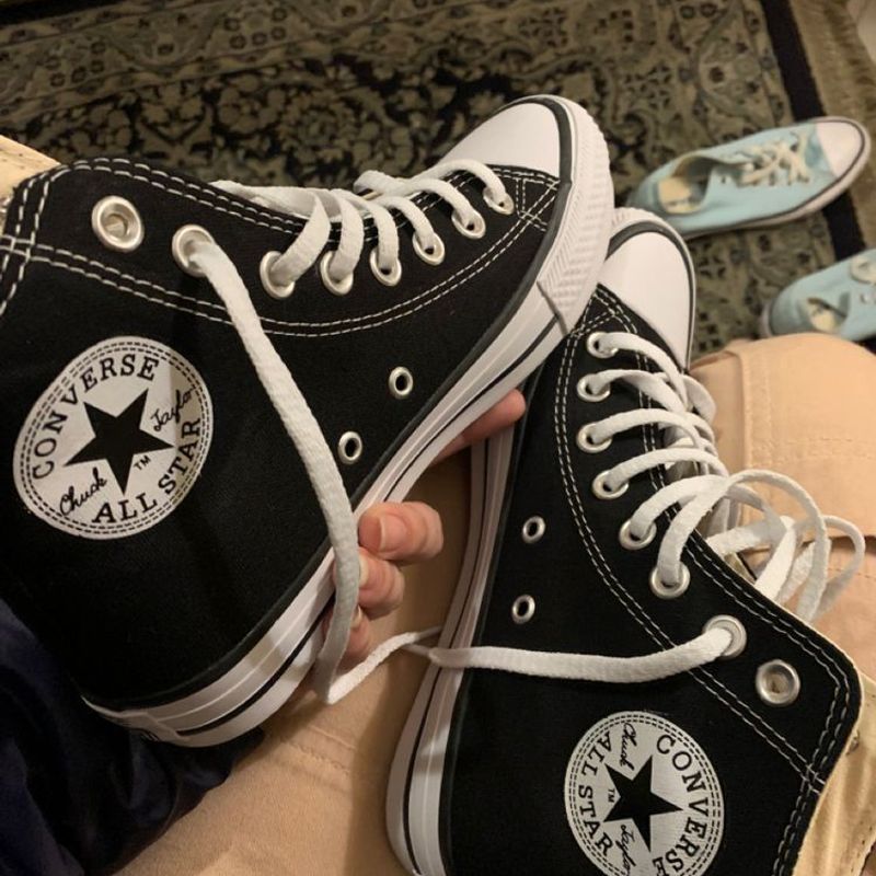 T nis Converse All Star Cano M dio Preto T nis Botinha Moda Estilo Blogueira T nis Feminino All Star Usado 86441859 enjoei