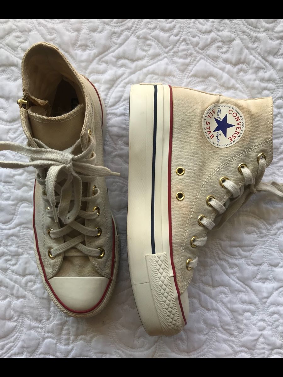 all star plataforma branco cano alto