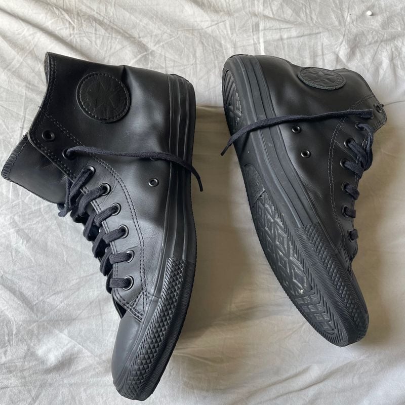 TENIS CHUCK TAYLOR ALL STAR - Tênis Chuck Taylor All Star Preto Courino  Converse - CONVERSE