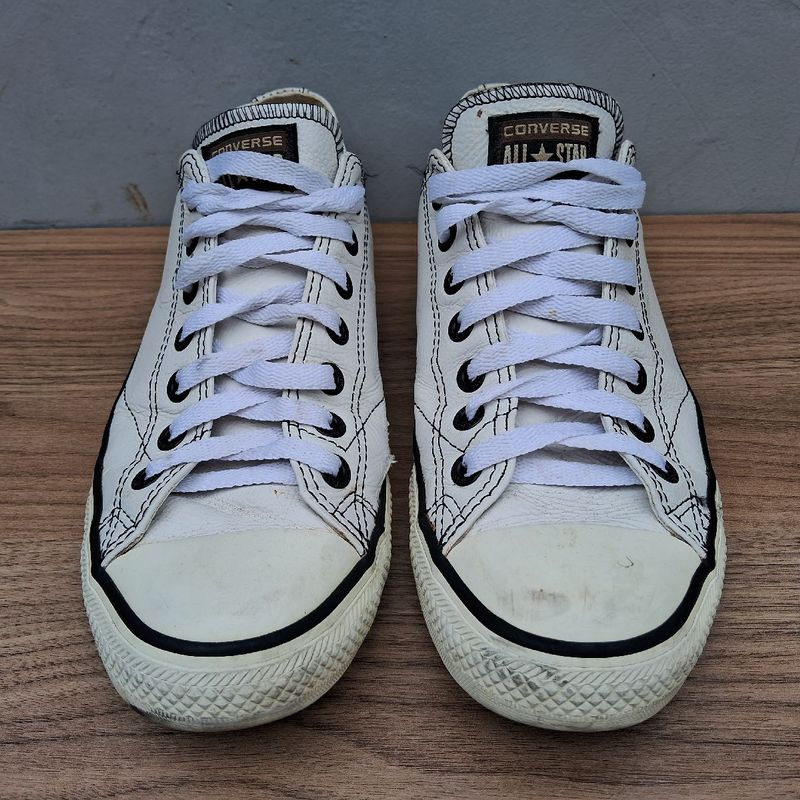 Converse clearance couro branco