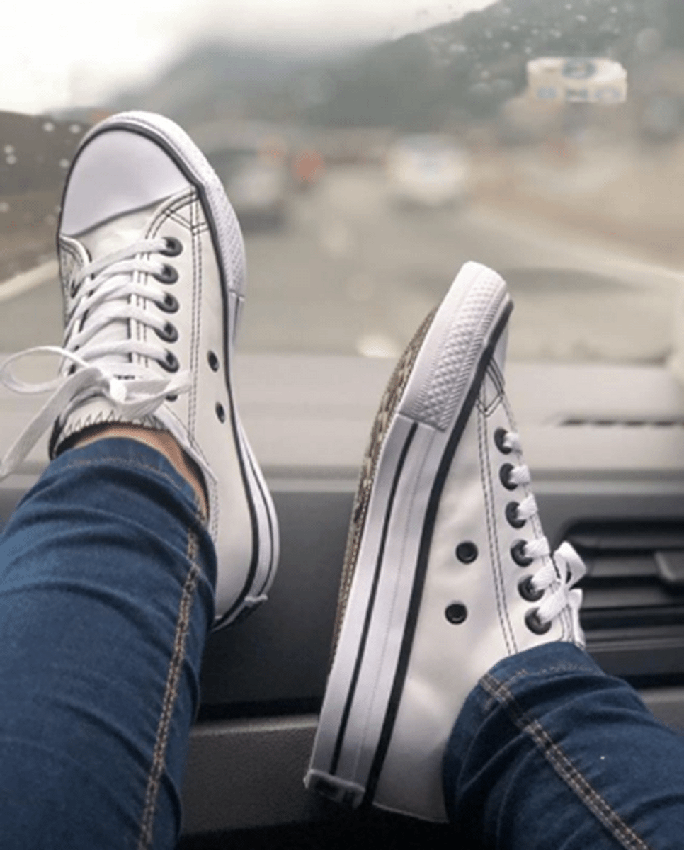 Converse all best sale star de couro