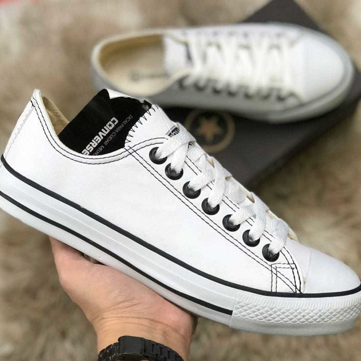Tênis Converse All Star Feminino Couro Branco | Tênis Feminino Converse