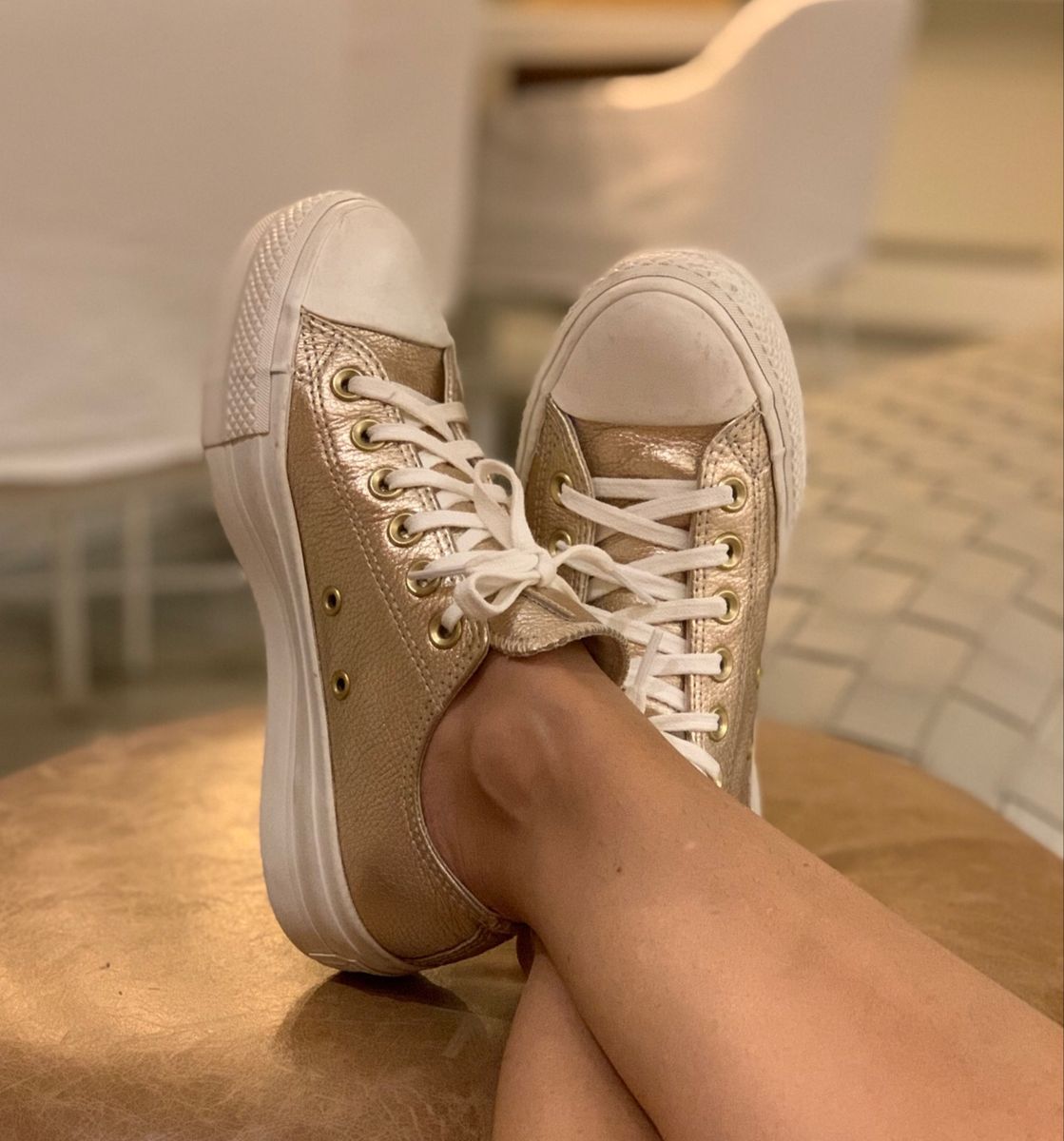 All star clearance couro dourado