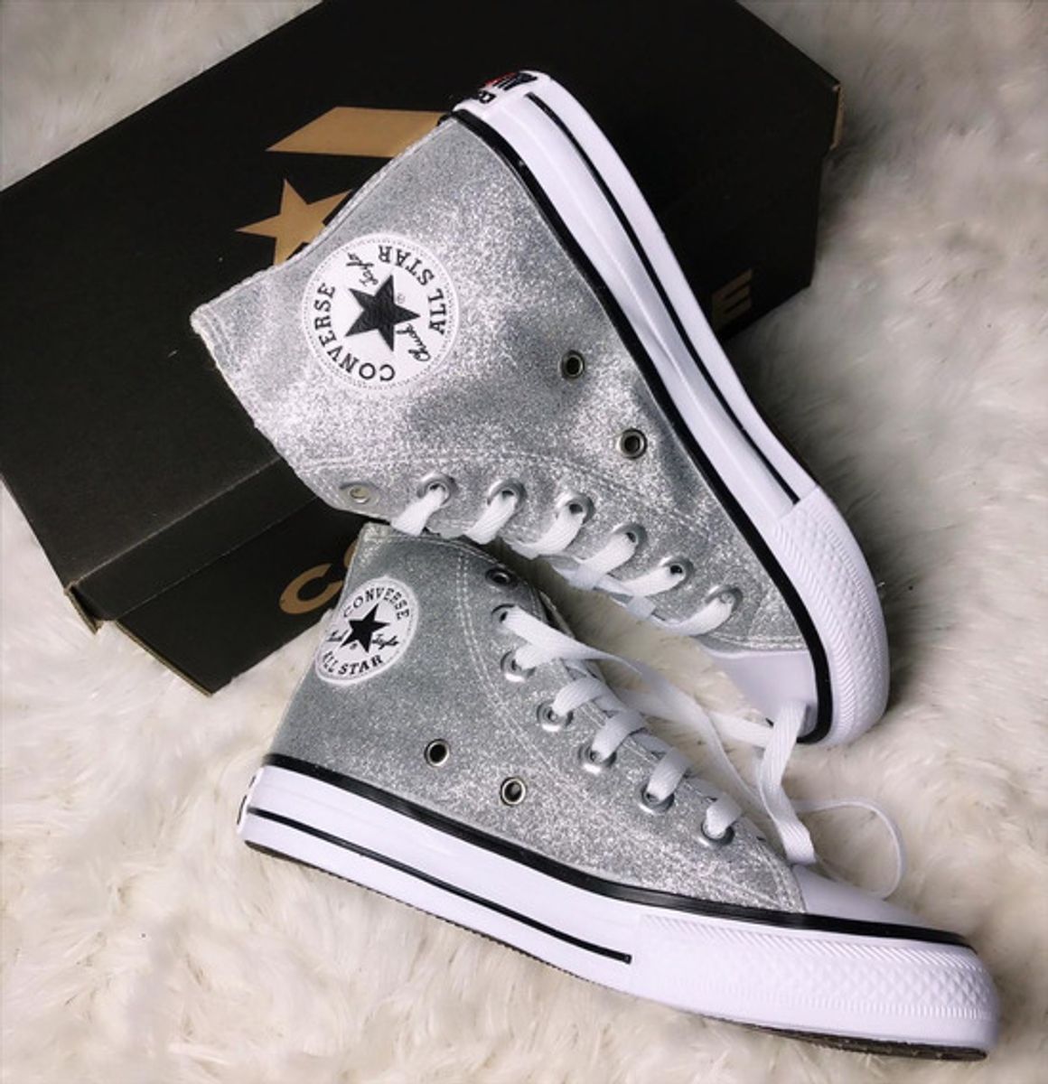 all star branco com brilho