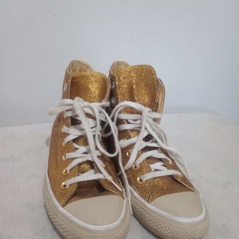 All star hot sale dourado feminino