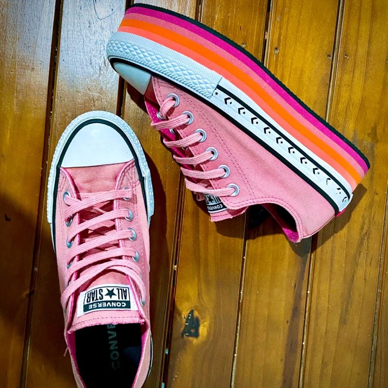 Converse all star plataforma rosa hot sale