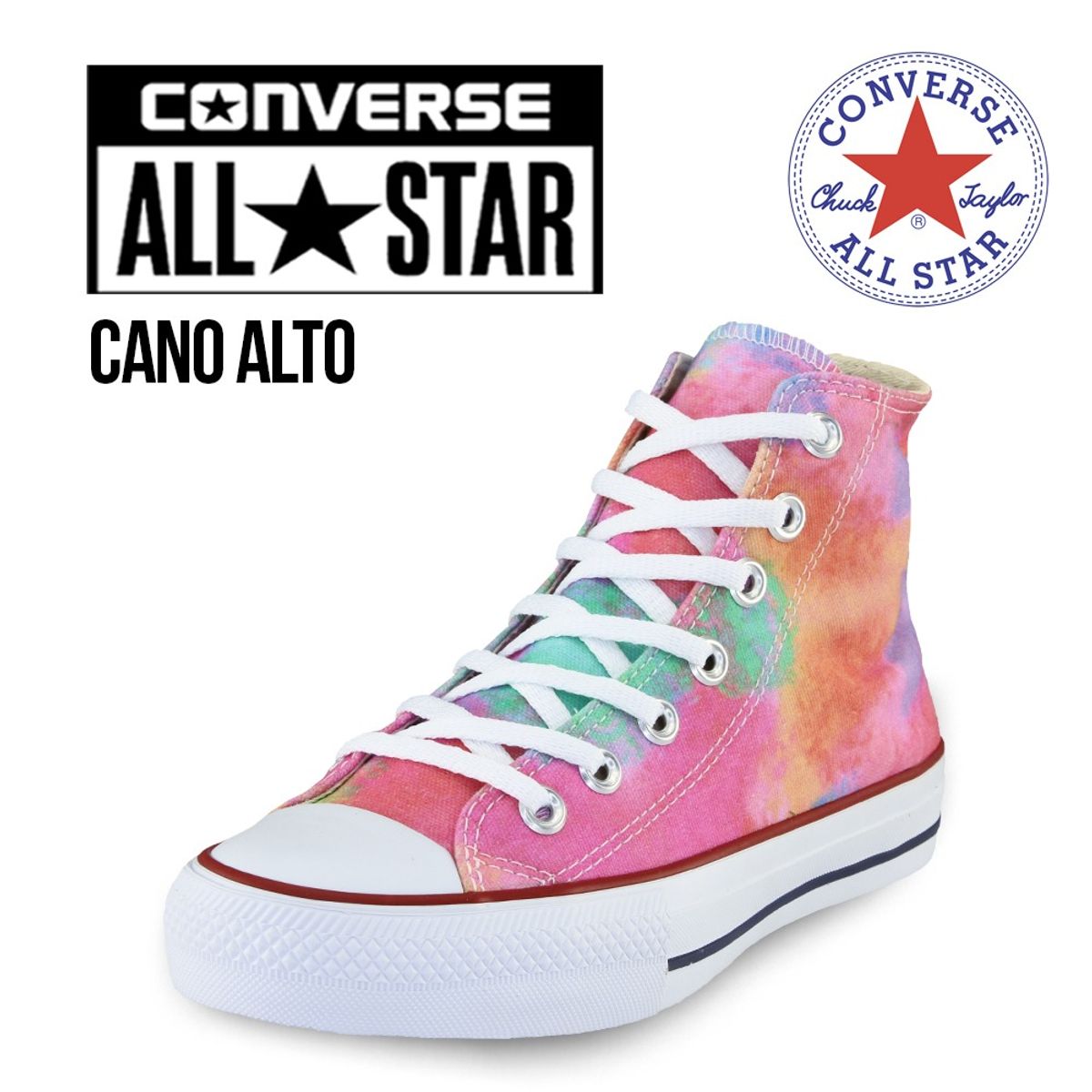 All star store colorido cano alto