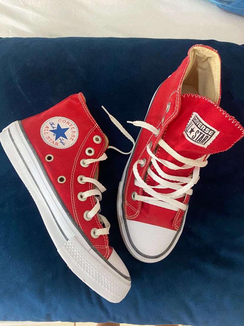 Tênis Converse Original All Star Vermelho Cano Médio | Tênis Feminino ...