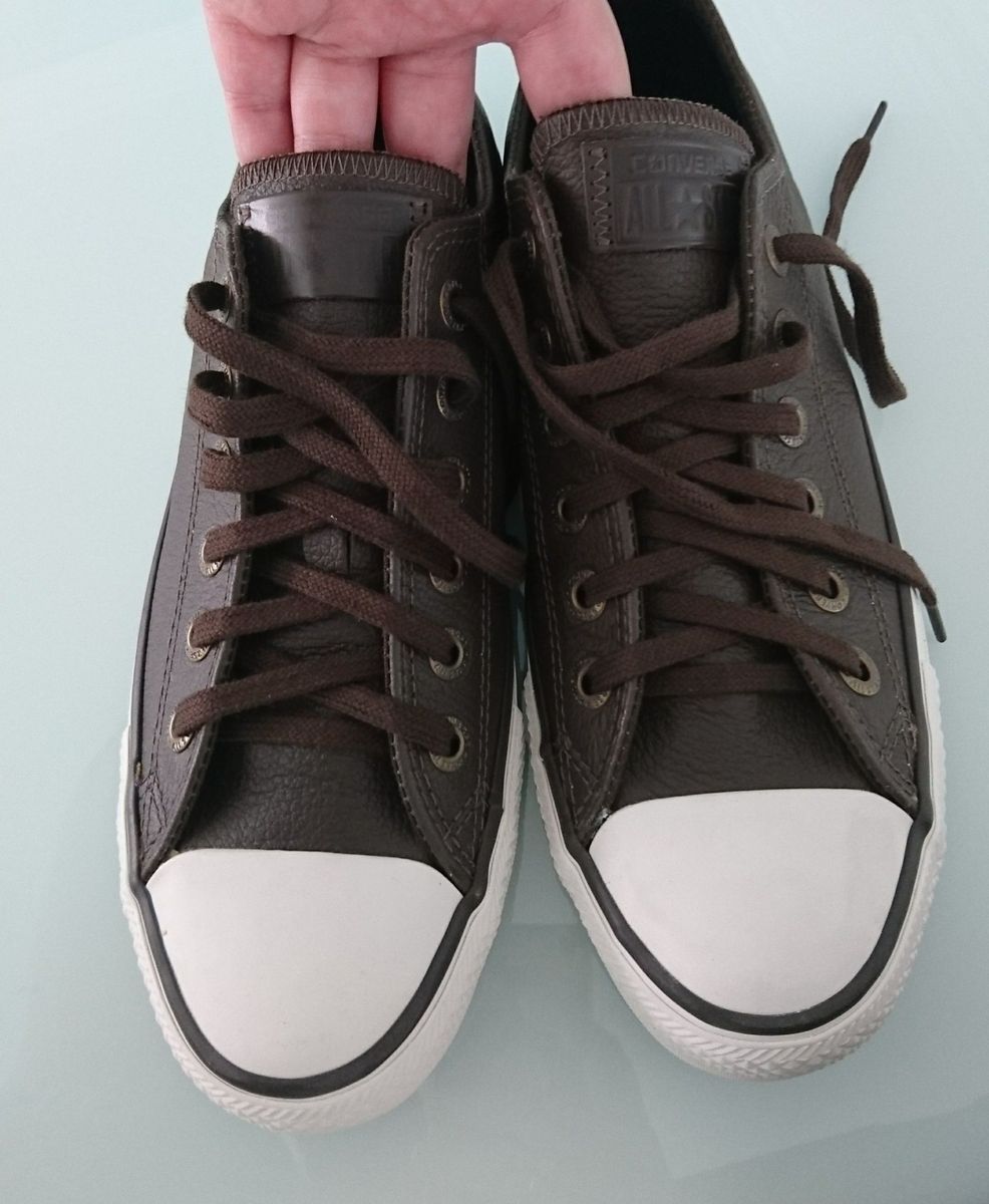 all star converse couro marrom