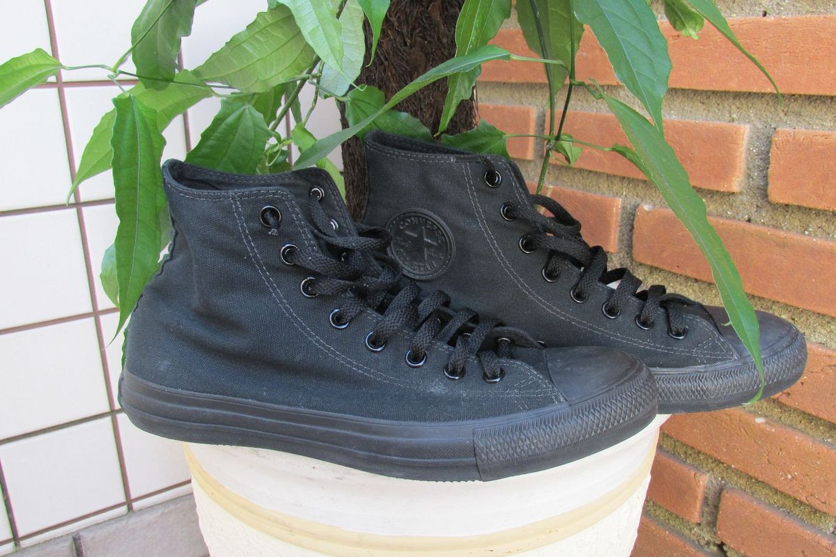 all star monochrome preto