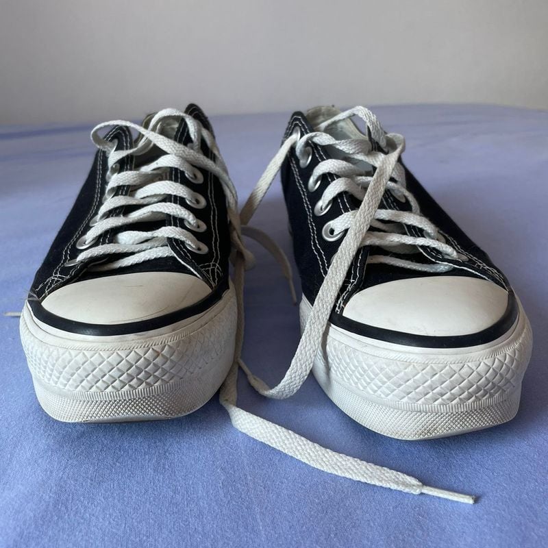 Tênis Converse Chuck Taylor All Star Platform Ox - Preto+Branco