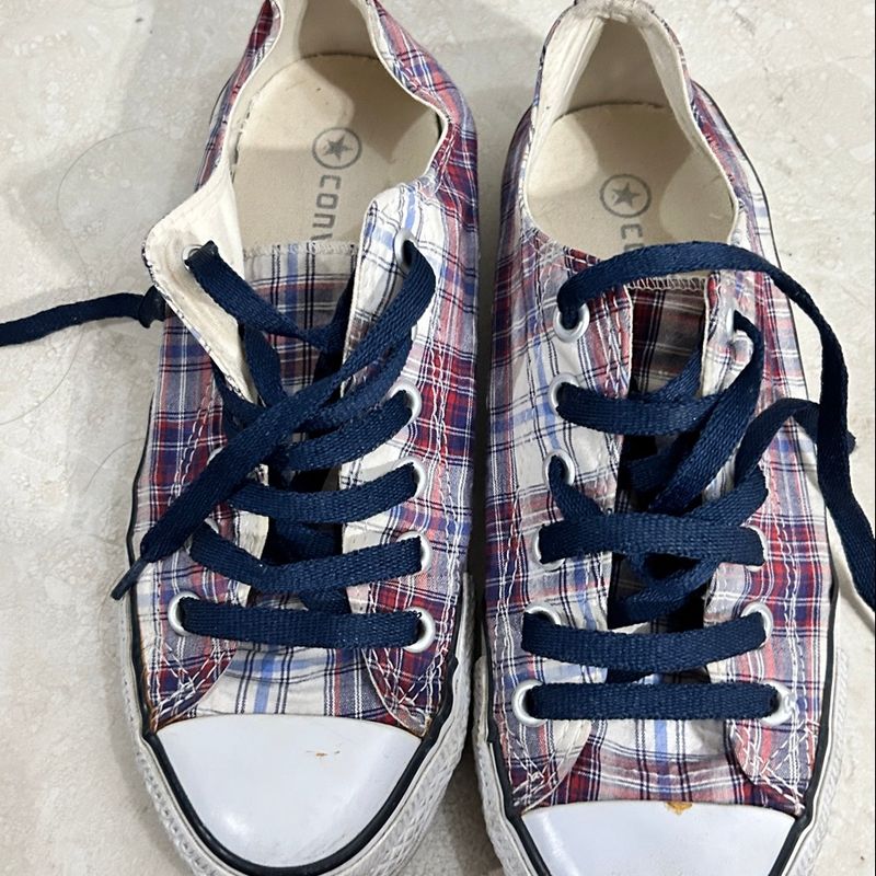 Tênis Converse All Star Branco Lona Feminino e Masculino sola baixa