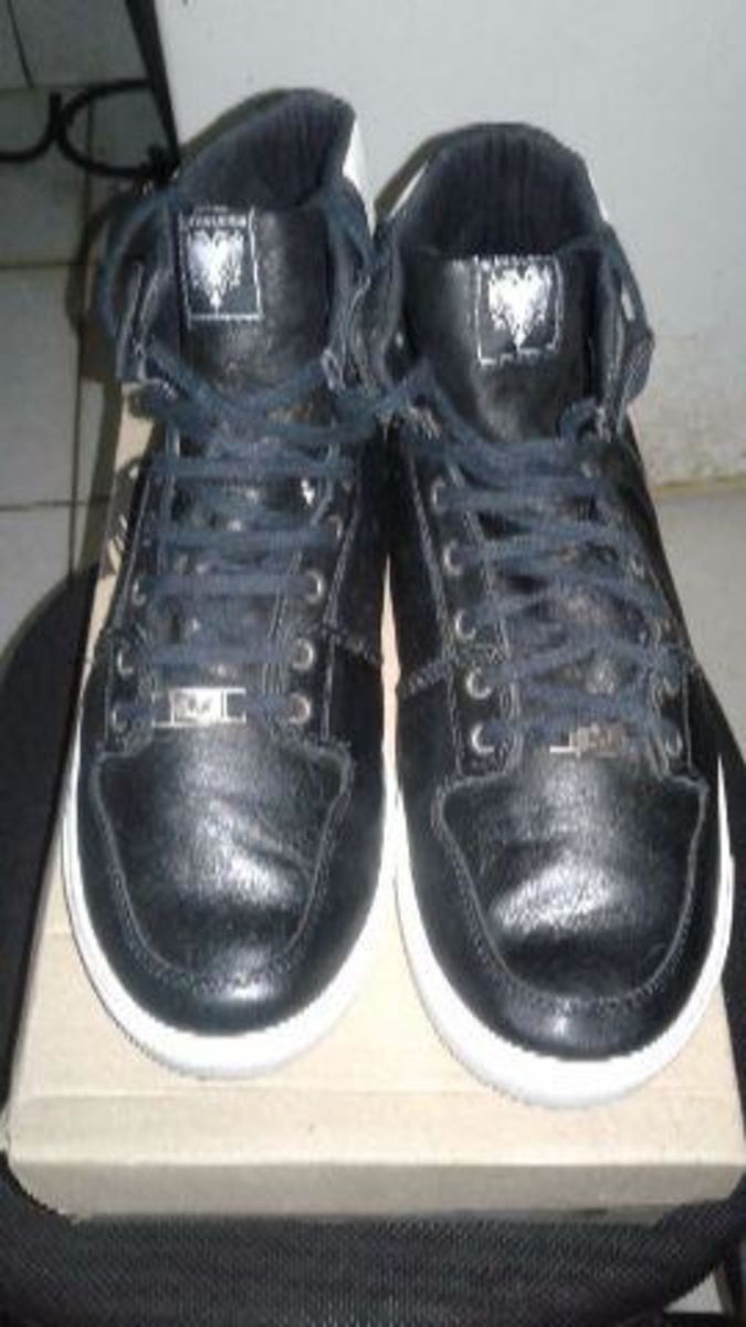 tênis couro cavalera cano médio preto