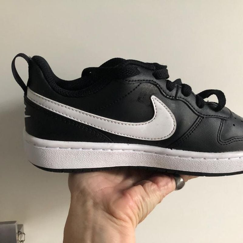 Tênis Couro Infantil Nike Court Borough Low Preto+branco Calçado  Infantil para Meninos Nike Nunca Usado 54962216 enjoei