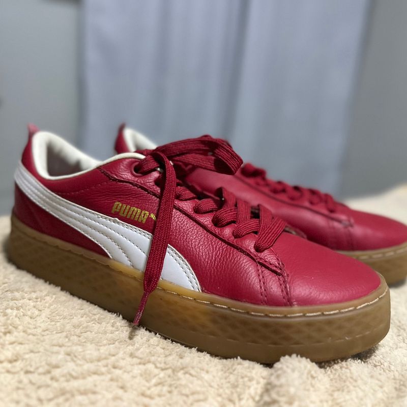 T nis Couro Puma Vermelho T nis Feminino Puma Usado 93787015 enjoei