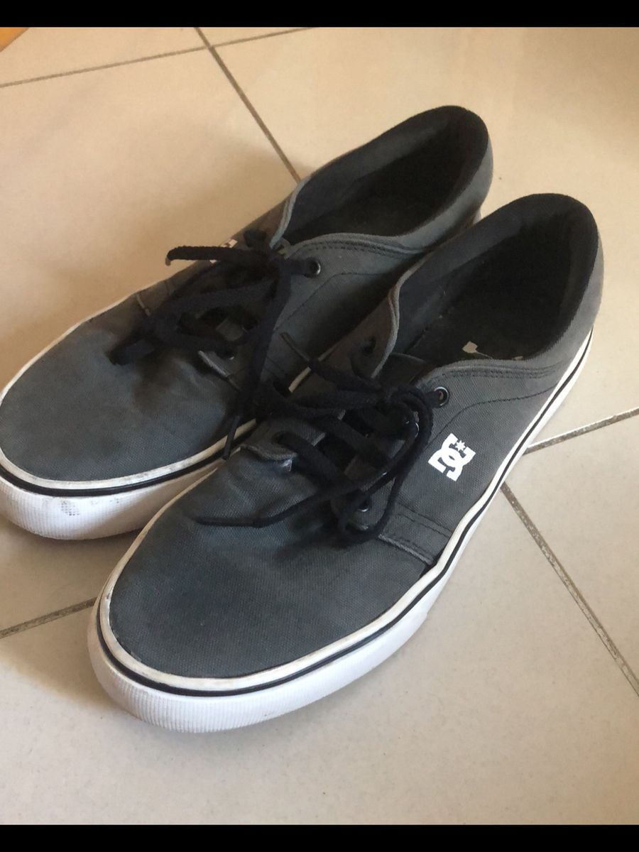 tenis dc trase tx preto e branco