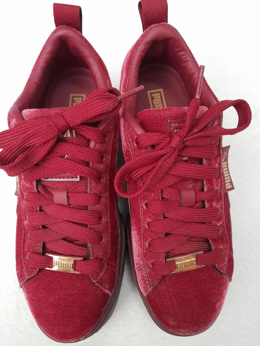 Tenis puma veludo hot sale vermelho