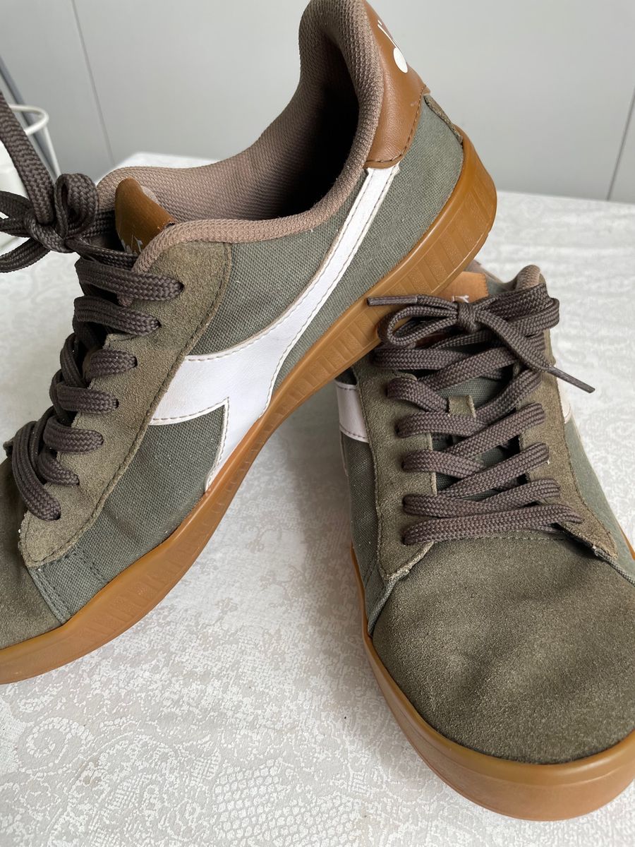 T nis Diadora Couro e Tecido Verde T nis Masculino Diadora Usado 96092082 enjoei