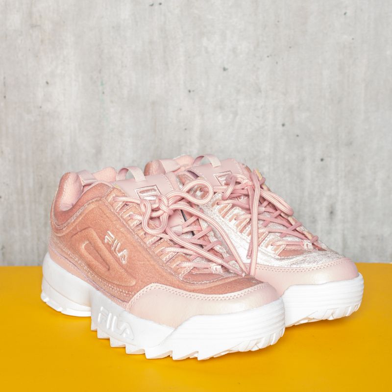 Tenis fila 2025 rosa veludo