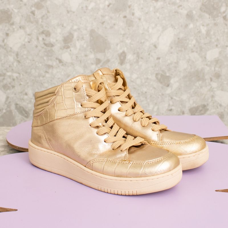 Tênis Dourado de Cano Alto Arezzo Tênis Feminino Arezzo Usado