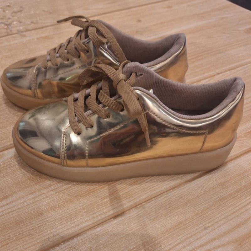 Calçados TÃªnis Molekinha Dourado Tênis Dourado Molekinha Tam 29