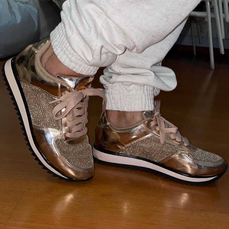 Tênis Vizzano Sapatenis Dourado Feminino Tênis Casual Tenis