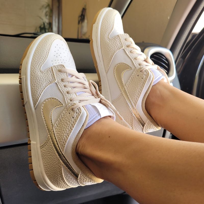 Nike Dunk Low Tenis Nike Com Dourado Tênis Dunk Low Dourado Nude