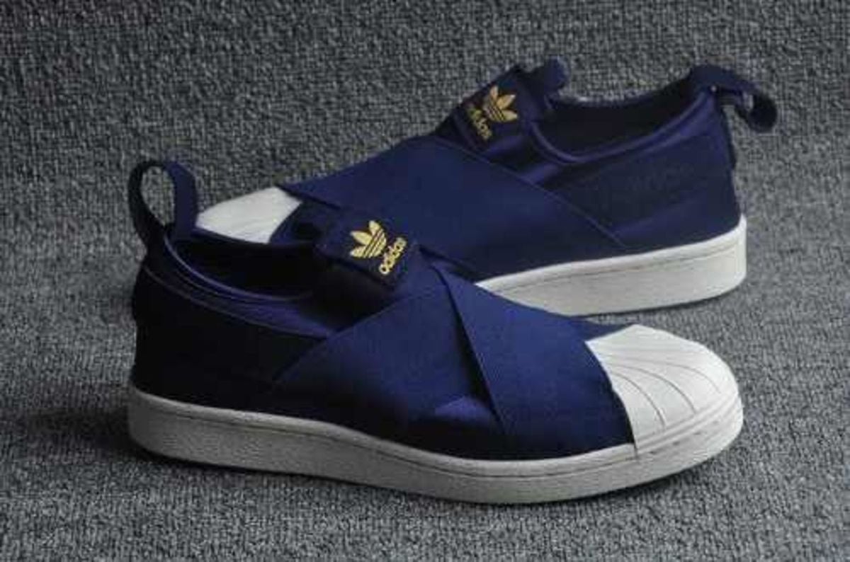 tenis adidas superstar slip on azul