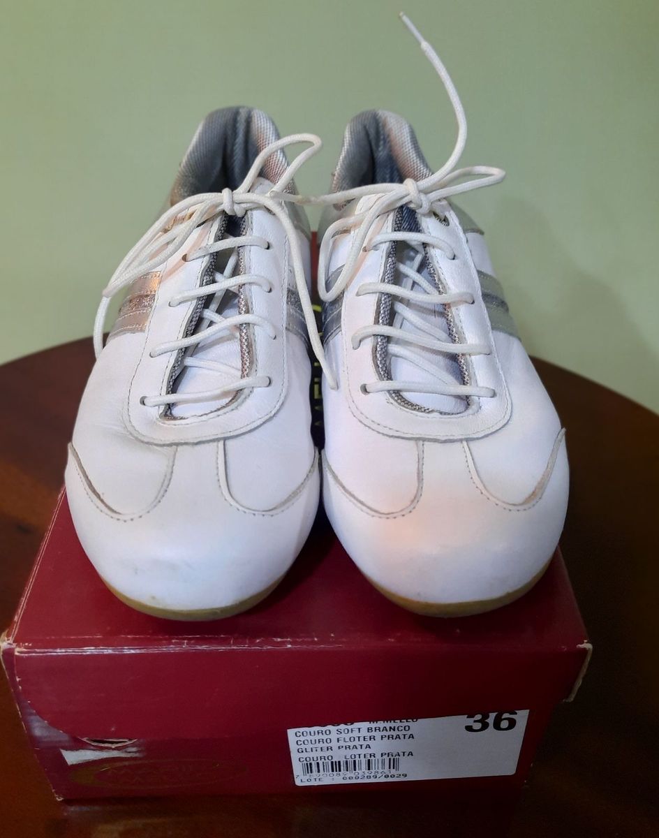 Tenis em Couro com Glitter Marina Melo T nis Feminino Marina