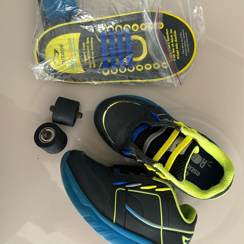 Rodinha Infantil Masculino TÃªnis De Rodinha Estica E Puxa Tenis