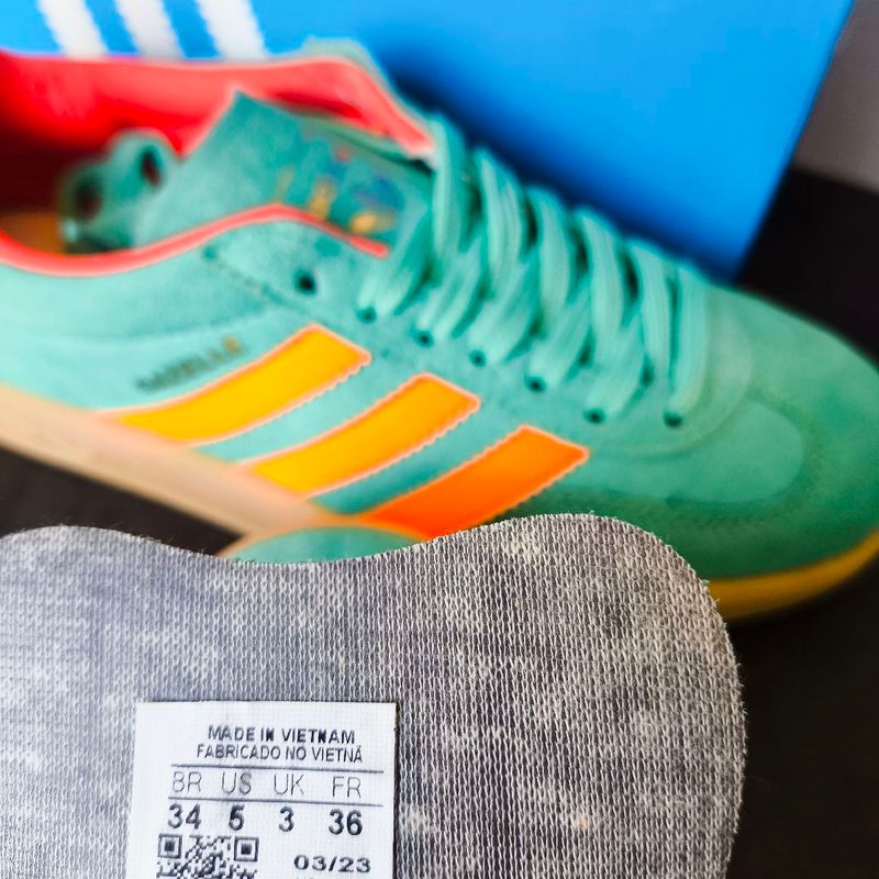 Tênis Feminino Adidas Gazelle 34 Original Tiffany Orange Macio
