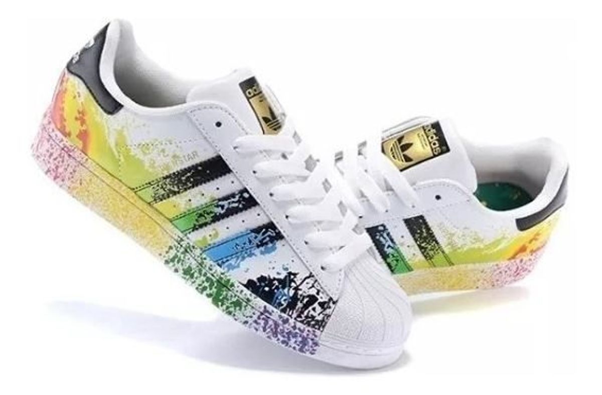 tenis adidas feminino superstar colorido