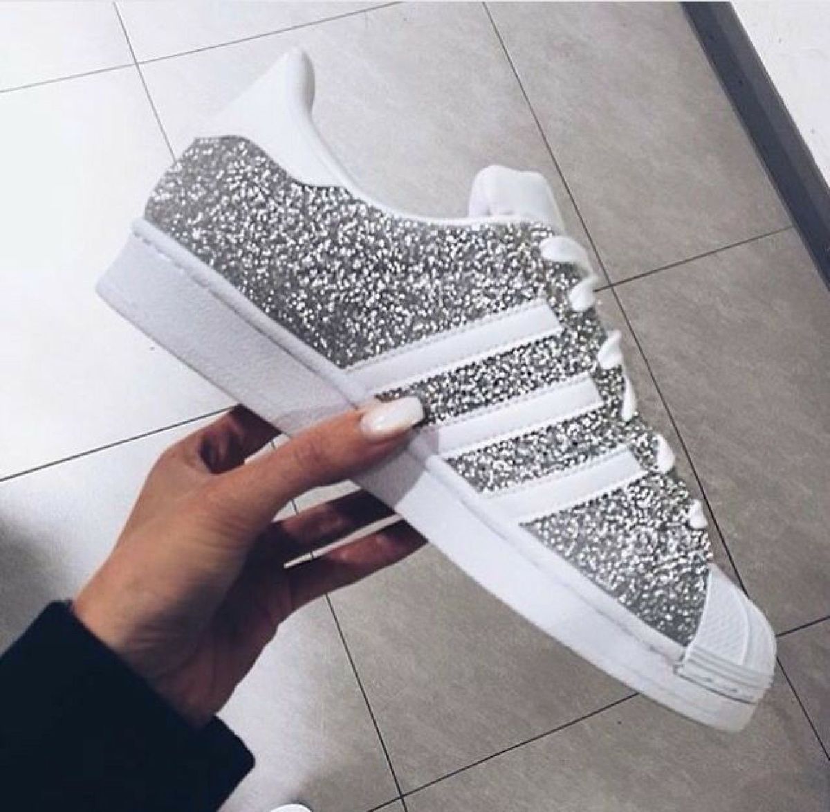 adidas superstar glitter prata