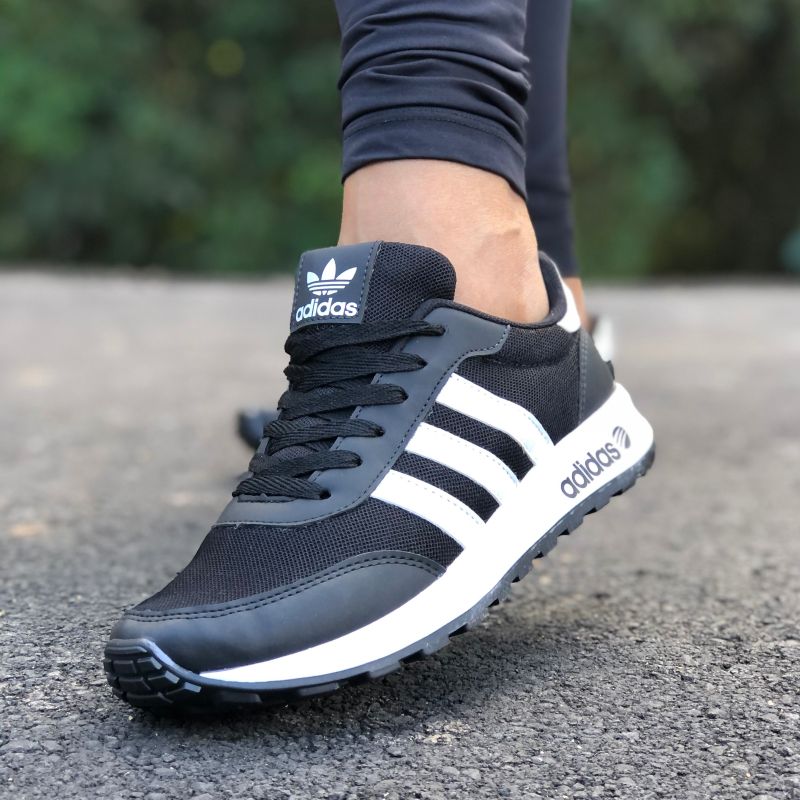 Tênis Feminino Adids 36 Preto Branco Esportivo Confortável em
