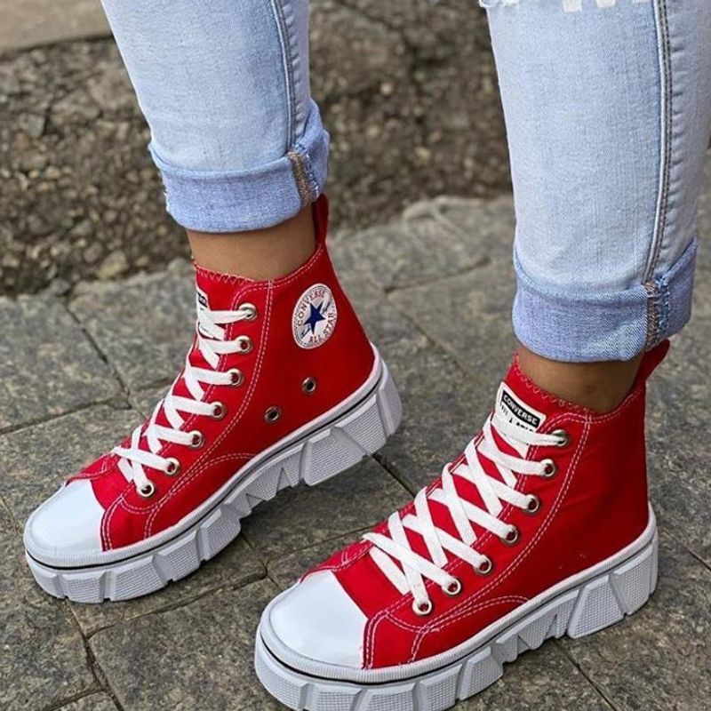 All Star Cano Alto Vermelho Masculino Feminino oferta