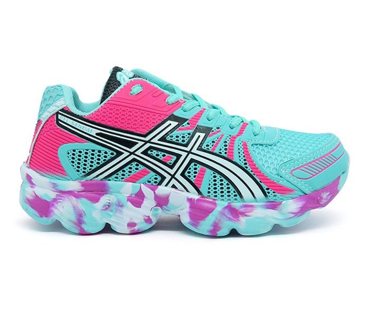 tenis asics gel feminino verde agua