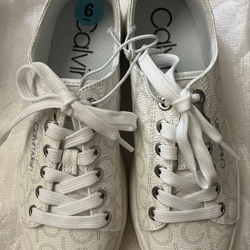 Tenis calvin klein branco fashion feminino