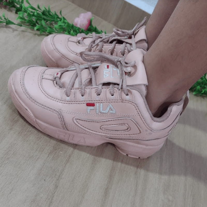 Tenis fila rosa veludo sale