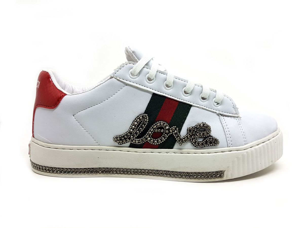 tenis gucci verde e vermelho