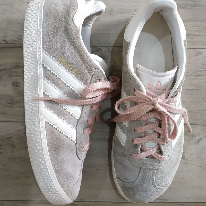 Tenis adidas gazelle feminino hot sale cinza