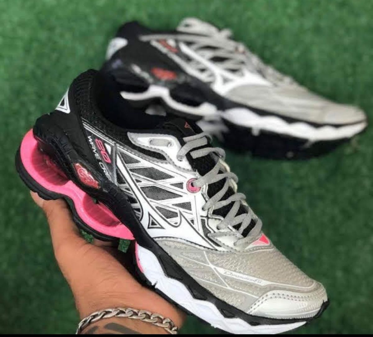 Mizuno feminino rosa e clearance cinza